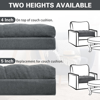 TANYOO Recliner Seat Cushion for Elderly - Patented Dual Design for Sagging Recliner Replacement & Easy Get Up, Booster Cushion Relieves Back Pain from Sofa, Couch, Chair 20x20x4 Inches Dark Grey