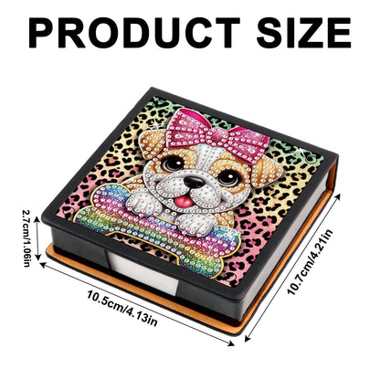 Formeydemi 2 pcs Dog Diamond Painting Kit Note Box,Animal Memo Paper Storage Box Diamond Art,Sticky Note Holder Diamond Art,Diamond Painting Memo Pad For Office Desk. (Animal)