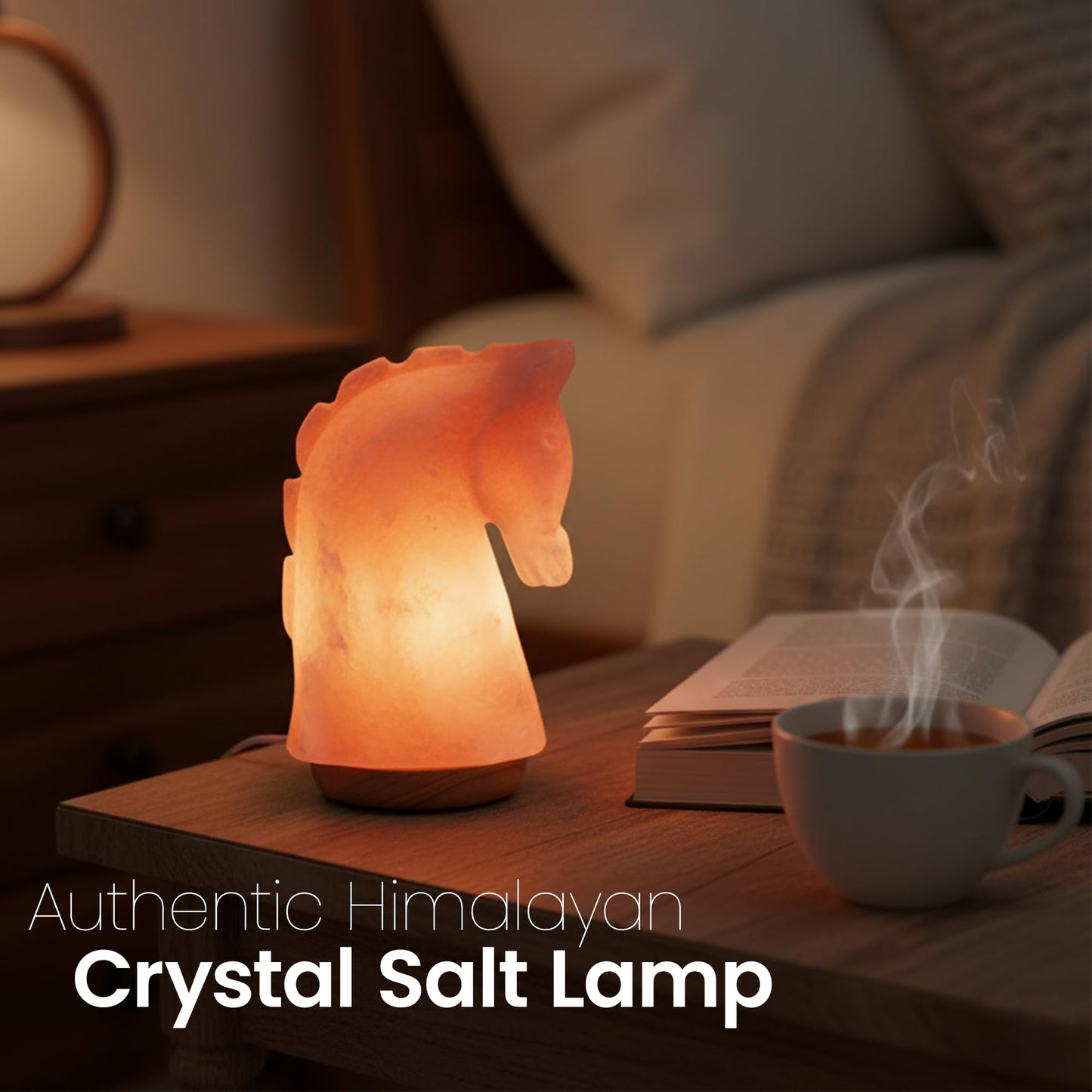 Himalayan Salt Lamp, Horse Shape with Dimmer – Hand Carved Natural Pink Crystal Rock Lamp for Home Décor, Relaxing Light for Bedroom, Living Room, or Office – Unique Gift Idea