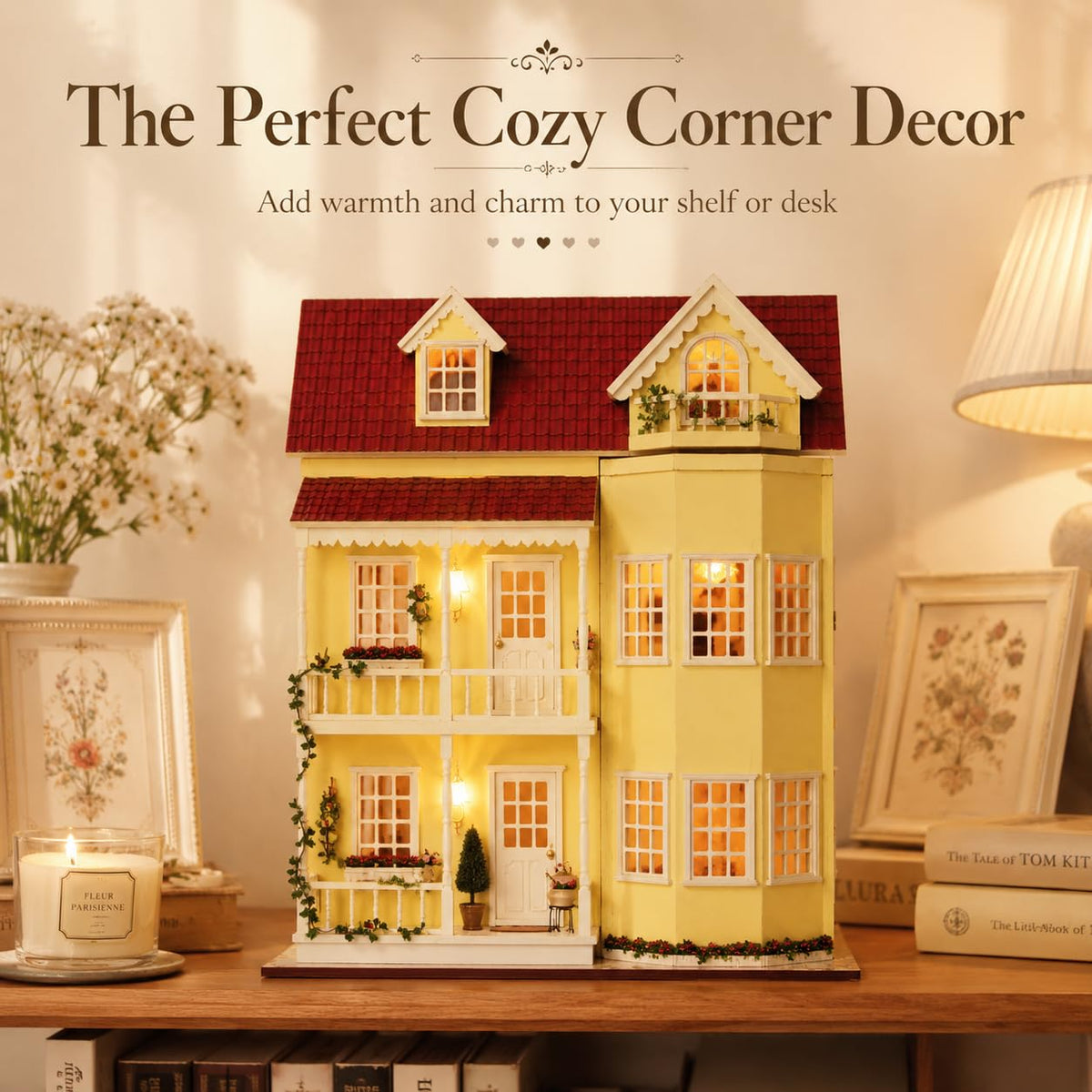 Roroom DIY Miniature House Kit, Fairy Tale Homestead Dollhouse Kit