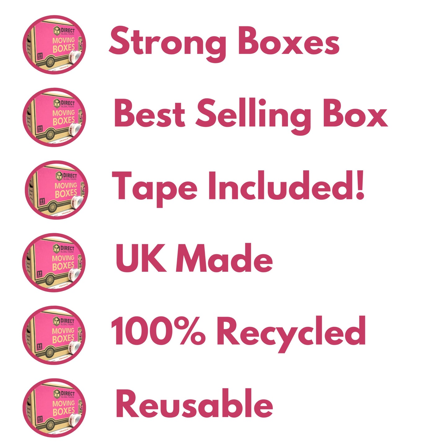 25 Strong Large Cardboard Storage Packing Moving House Boxes with Fragile Tape 52cm x 30cm x 30cm 47 Litres Carry Handles and Room List