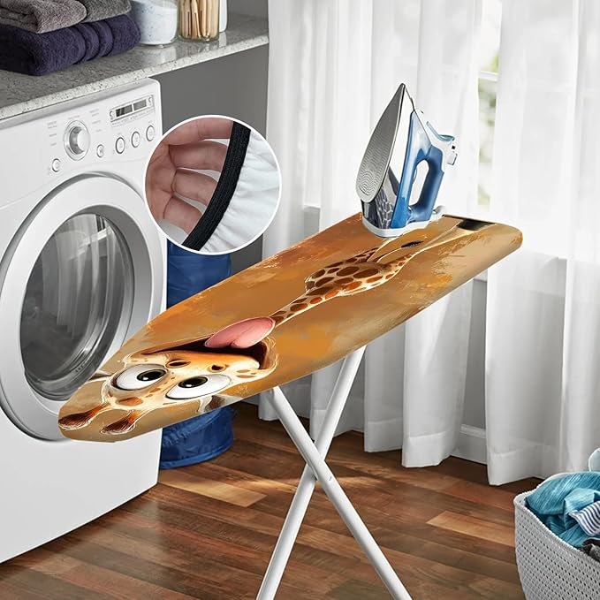 Nuxovilar Cartoon Giraffe Pattern Ironing Board Cover, 15 * 54inch, Fits Most