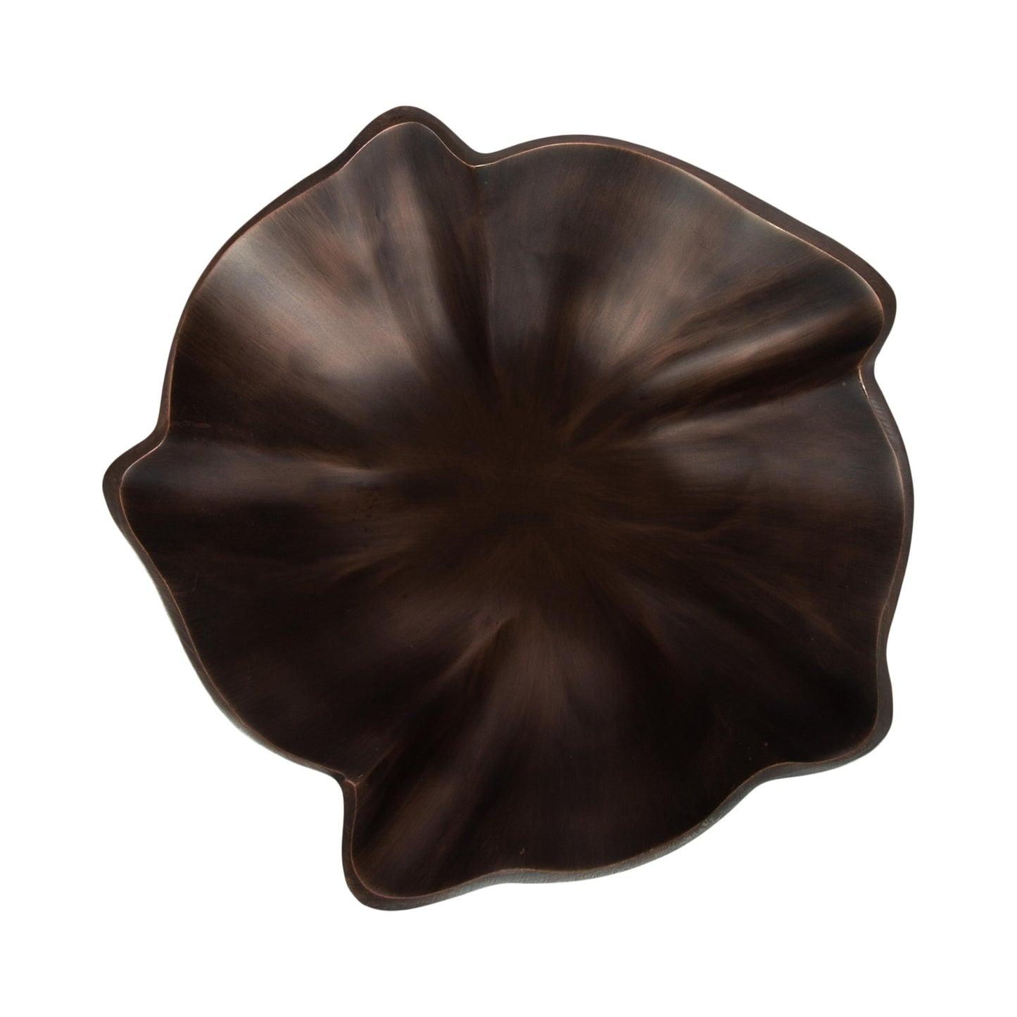 Kate and Laurel Flutte Scalloped Decorative Metal Serving Bowl, 10 x 10 x 3, Bronze, Modern Wavy Fruit Bowl for Kitchen Counter or Use as Tabletop Storage for an Entryway Table