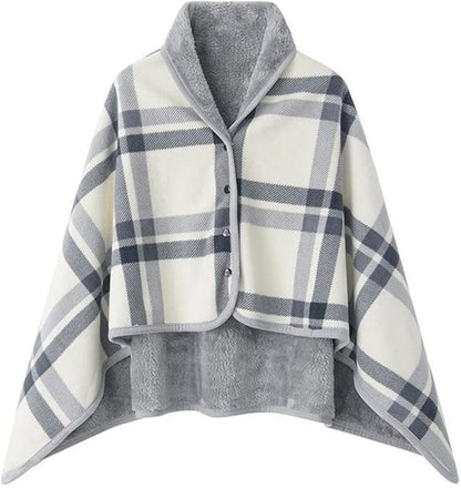 Dkieuyu Fleece Wearable Blanket,Comfy Warm Wrap Shawl Poncho Throw with Buttons,Office Chair Lap Desk Blankets Cape Cover for Sofa Bed Travel Camping,Birthday Gift for Elderly Grandma