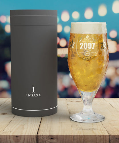 Insaxa 18th Birthday Gifts for Boys - Limited Edition 2007 Premium Quality Beer Glass (1 Pint / 580ml)