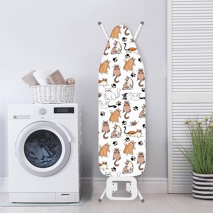 Sprowallow Cat Paw Print Ironing Board Cover and Pad Standard Size 15x54 inch