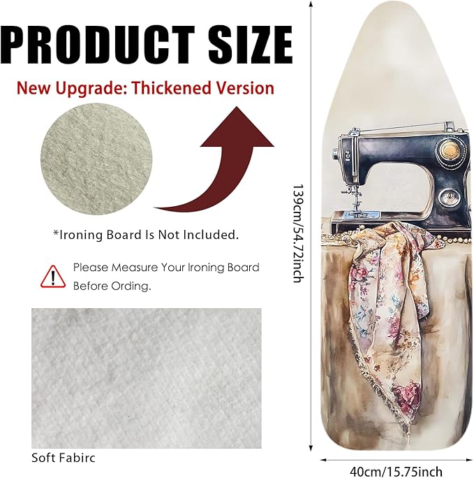 Nuxovilar Ironing Board Cover Needle Cotton 15x54 Inches | Ironing Board Cover