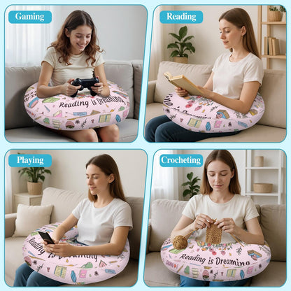 Queen Hero Lap Pillow for Reading & Gaming Lap Desk Pillows for Crocheting & Crafting with Elbow & Arm Support Cushion for Ergonomic Use on Bed and Couch