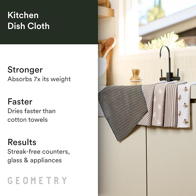 GEOMETRY Dishcloth – Evergreen Collection – Quick-Dry, Ultra-Absorbent
