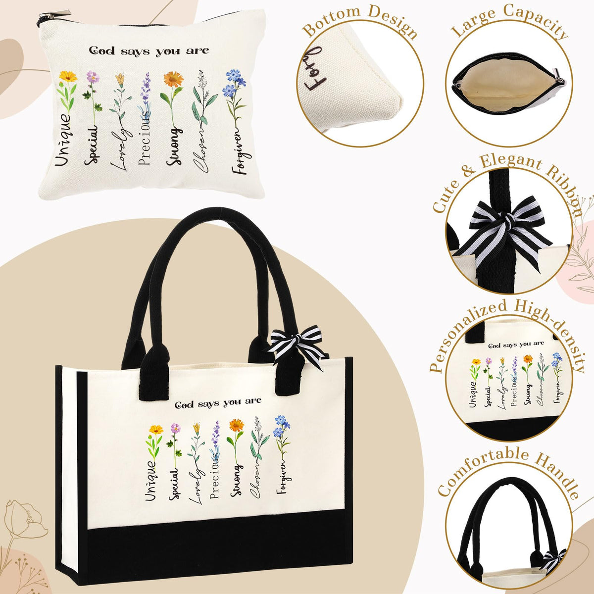 Sadnyy 7 Pcs Christian Easter Gifts Set for Women God Says You Are Faith Bible Religious Gifts Spiritual Inspirational Christmas Birthday Present for Women Friendship Faith Mom Sister Girl Coworker