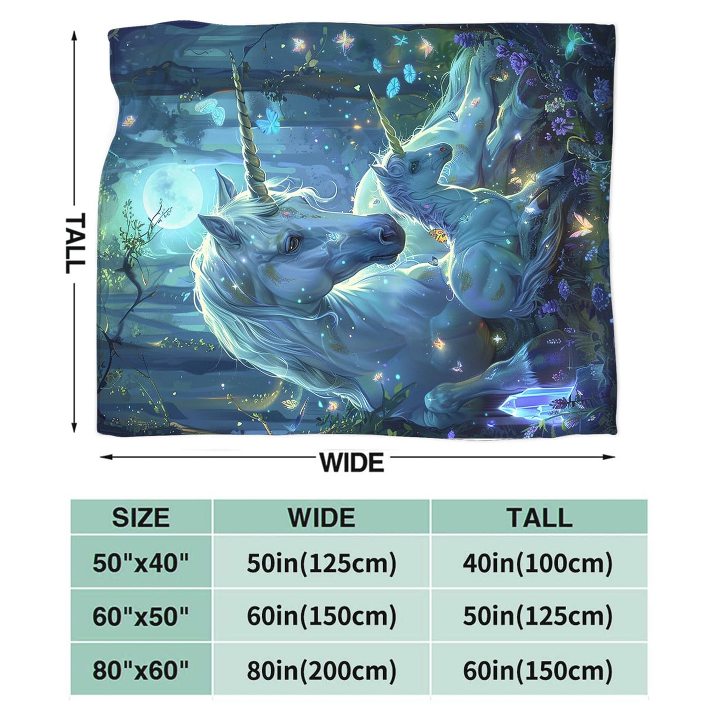Tijuboni Unicorn Throw Blanket Unicorn Gifts for Girls Women Boys Men Kids Adults Soft Flannel Fleece Blanket for Couch Sofa Bed Home Decor 40"x50"