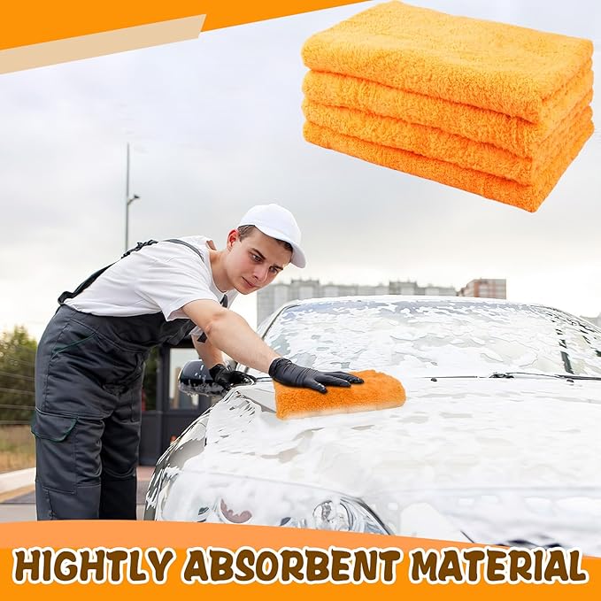 4 Pcs Extra Large Microfiber Cleaning Cloth, Lint and Streak Free