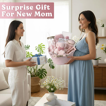 Newwiee 12 Pcs New Mom Package After Baby New Mom Gifts Set After Birth Baby Shower Gift Set with Blanket Postpartum Essentials for Mother Kit Pregnancy Gifts for First-time Mothers, Mommy