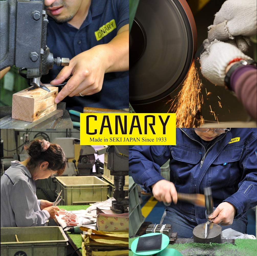 CANARY Corrugated Cardboard Scissors 8.5", Heavy Dudy Craft Scissors Angled Blade, Japanese Stainless Steel, Made in JAPAN, Blue