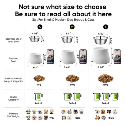 Elevated Dog Bowls with Stainless Steel Bowl, Prevention of Vertebrae Disease Dog Food Bowl, Non-Slip and High Capacity Pet Bowls Crackle Design M/2 Cup