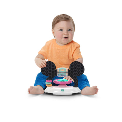 Bright Starts, Disney Baby, Minnie Mouse Forever Besties 2-in-1 Activity Walker with Removable Toy Station with Lights, Songs & Sounds, Adjustable Height, Foldable, Easy to Clean, Pink, Age 6 months+