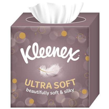 Kleenex Ultra Soft Facial Tissues - Pack of 12 Cube Tissue Boxes - Our Softest Tissue - Supremely Soft And Silky Designed With Luxury In Mind