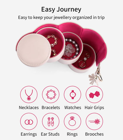 Vlando Viaggio Valentines Day Gifts for Her - Small Jewelry Case Box - Travel Essential Accessories for Women, Travelers, Couples, Mom, Friends, Bridesmaid