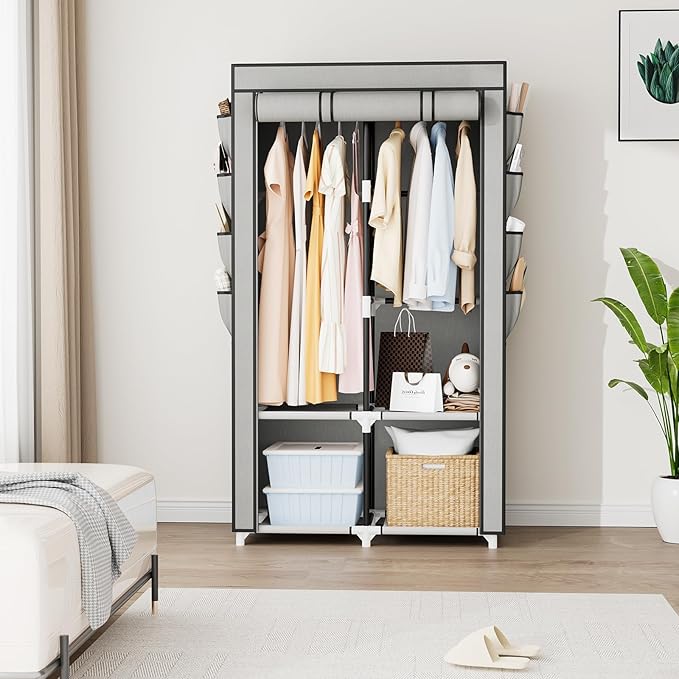 Portable Closet for Hanging Clothes, Portable Wardrobe Closet