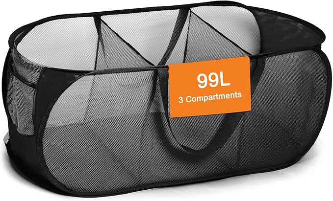 Foldable Laundry Baskets, Collapsible Mesh Laundry Hamper, Durable Pop Up