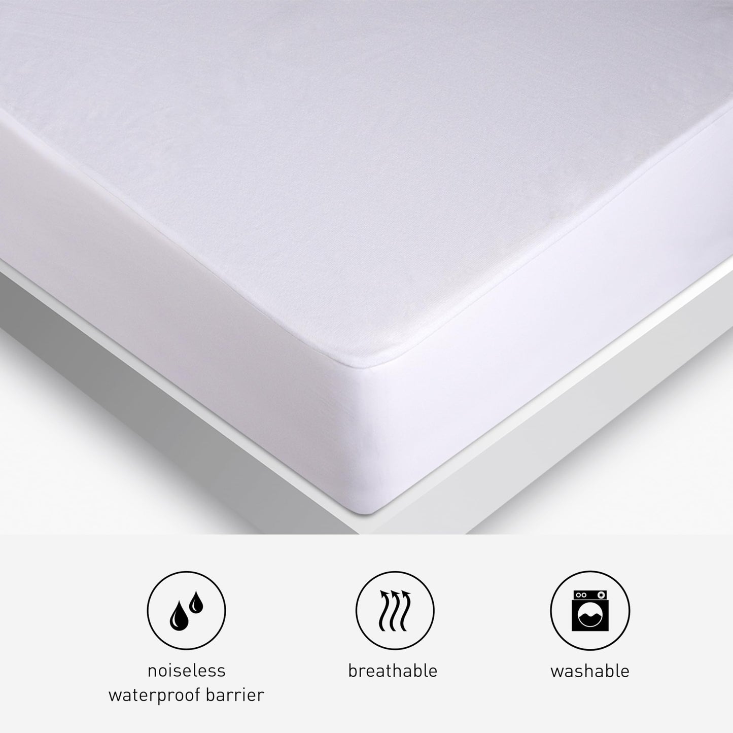 Bedgear Basic Mattress Protector –Waterproof Mattress Cover for College Dorm Beds - Lightweight, Breathable & Noiseless Mattress Pad - Machine Washable Bed Protector for Stain Protection - Queen
