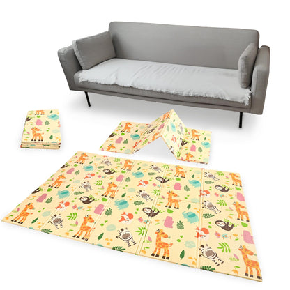 KandyToys Wild Life Foldable Baby Play Mat | Thick Padded XPE Baby Crawl Mat | Waterproof | Safe