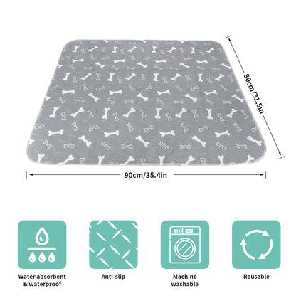 2 Pack 90*80cm Washable Puppy Pads, Non-Slip Waterproof Pet Pee Mat Super Absorbent, Reusable Puppy Training Pads for Home/Car/Travel