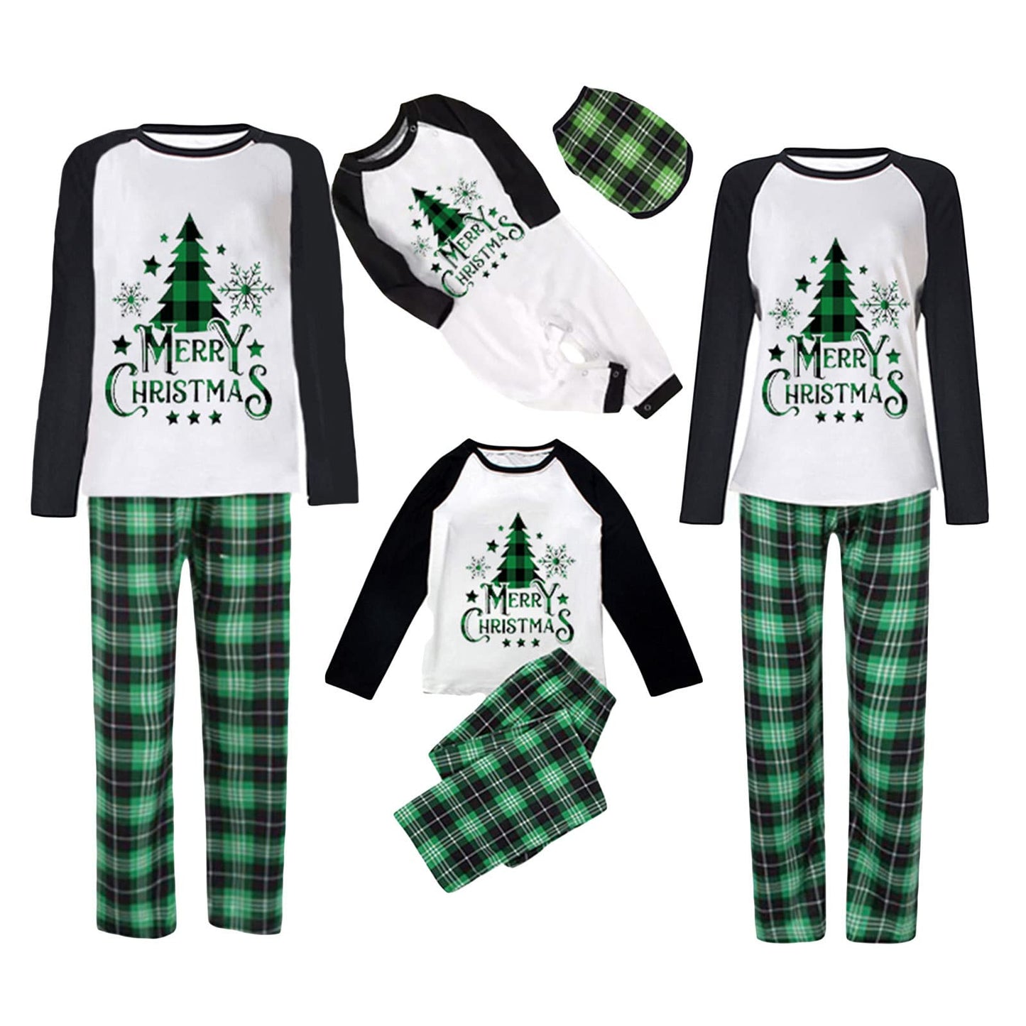 Awoscut Christmas Family Matching Pajamas Christmas Pjs Holiday Nightwear Sleepwear Sets Long Sleeve Pjs(S#697, Mom, M)