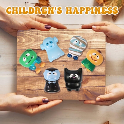 New 6 Packs-Halloween Squishies Toys Slow Rising Party Favors:Pumpkin,Zombie,Black Cat,Mummy,Vampire,Ghost Halloween Treat Bag Classroom Prizes,Stress Relief Toys for Kids Toddlers Gift