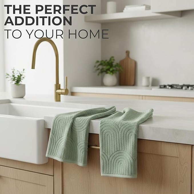 KIBAGA Decorative Hand Towels for Your Bathroom Or Kitchen – Luxurious Set of 2