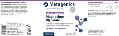 Metagenics Magnesium Glycinate 100mg - High Strength Supplement - Sleep Support - Easily Absorbable, Gentle on Digestion - 120 Tablets