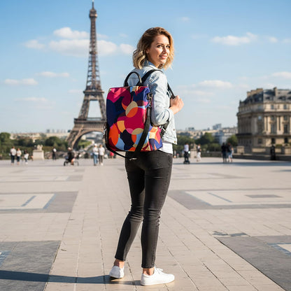 Ray-Velocity Anti Theft Women Backpack Waterproof Fashion Backpack Shoulder Bag for Lady Girl Dailyuse Travel Work School(Colorful)