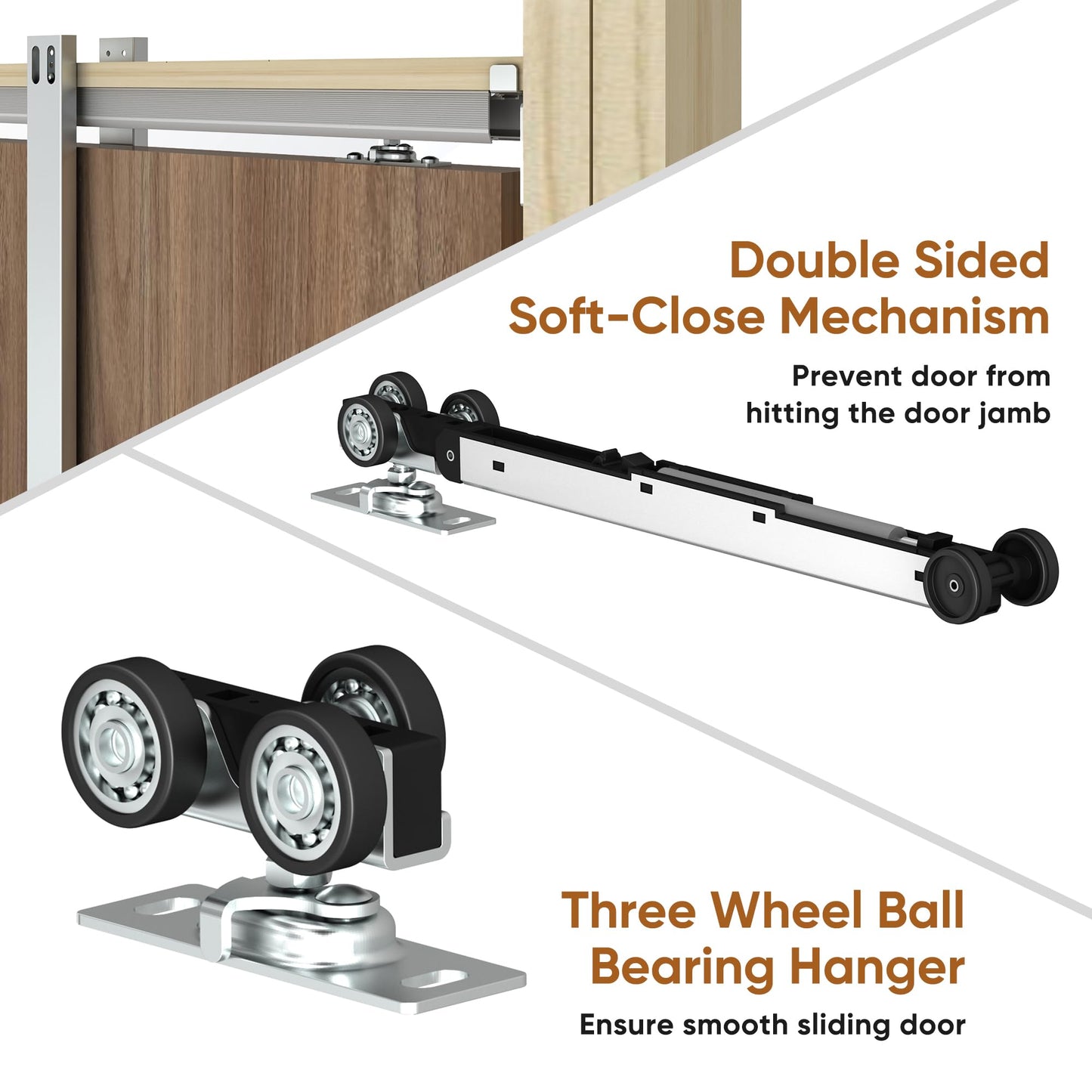 JUBEST 36"x 80" Pocket Door Frame Kit with 120LBS Soft Close Mechanism and Galvanized Steel Studs, Pocket Door Kit for 2x4 Stud Wall, Suitable for Doors Wide 24"-36", Easy to Install