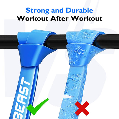 FitBeast Resistance Bands Set, 5 Levels Pull Up Bands for Bodyweight Training, Powerlifting, Muscle Building, Home Gym Workout, Stretching, Stretch Bands with Door Anchor (Bright Spectrum 5-170 LBS)