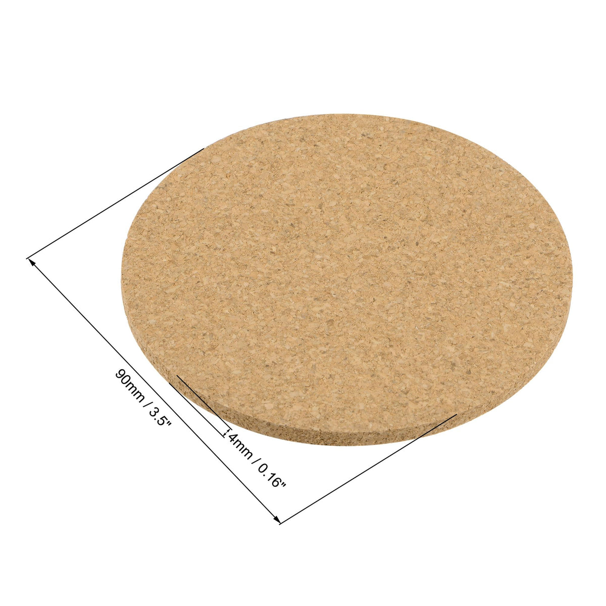 uxcell Cork Coasters Wooden Trivet Drinks Mats, Round 3.5 Inch Diameter, 0.16 Inch Thick for Home Bar Kitchen Restaurant Lab, Yellow, Pack of 30