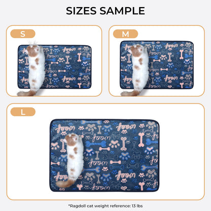 Luciphia 1 Pack 3 Blankets Fluffy Premium Fleece Pet Blanket Flannel Paw Bone Printed Throw for Dog Cat(Medium 30"x20", Khaki/Blue/Navy)