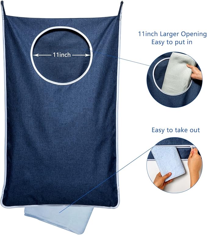 KEEPJOY 2 Pack Large Hanging Laundry Hamper Bag, 35x21.6 Inch Oversized Clothes
