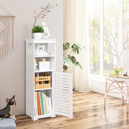 Bathroom Cabinet Waterproof, White Storage Cabinet Floor Standing Home Storage Furniture Shelf,Suitable for Toilet Bedroom Kitchen Living Room (RD)