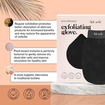 Kitsch Exfoliating Glove – Korean Exfoliating Mitt & Deep Exfoliating Body Scrubber for Shower, Bath | Body Exfoliator, Dead Skin Remover | Skin Care for Smooth, Renewed Skin - 1pc, Leopard