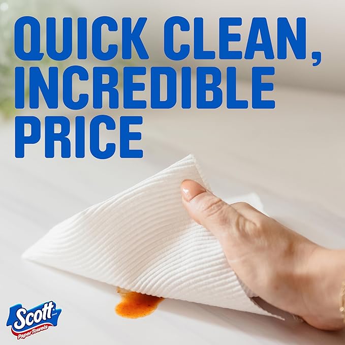 Scott Paper Towels, Choose-A-Sheet, 6 Double Rolls = 12 Regular Rolls