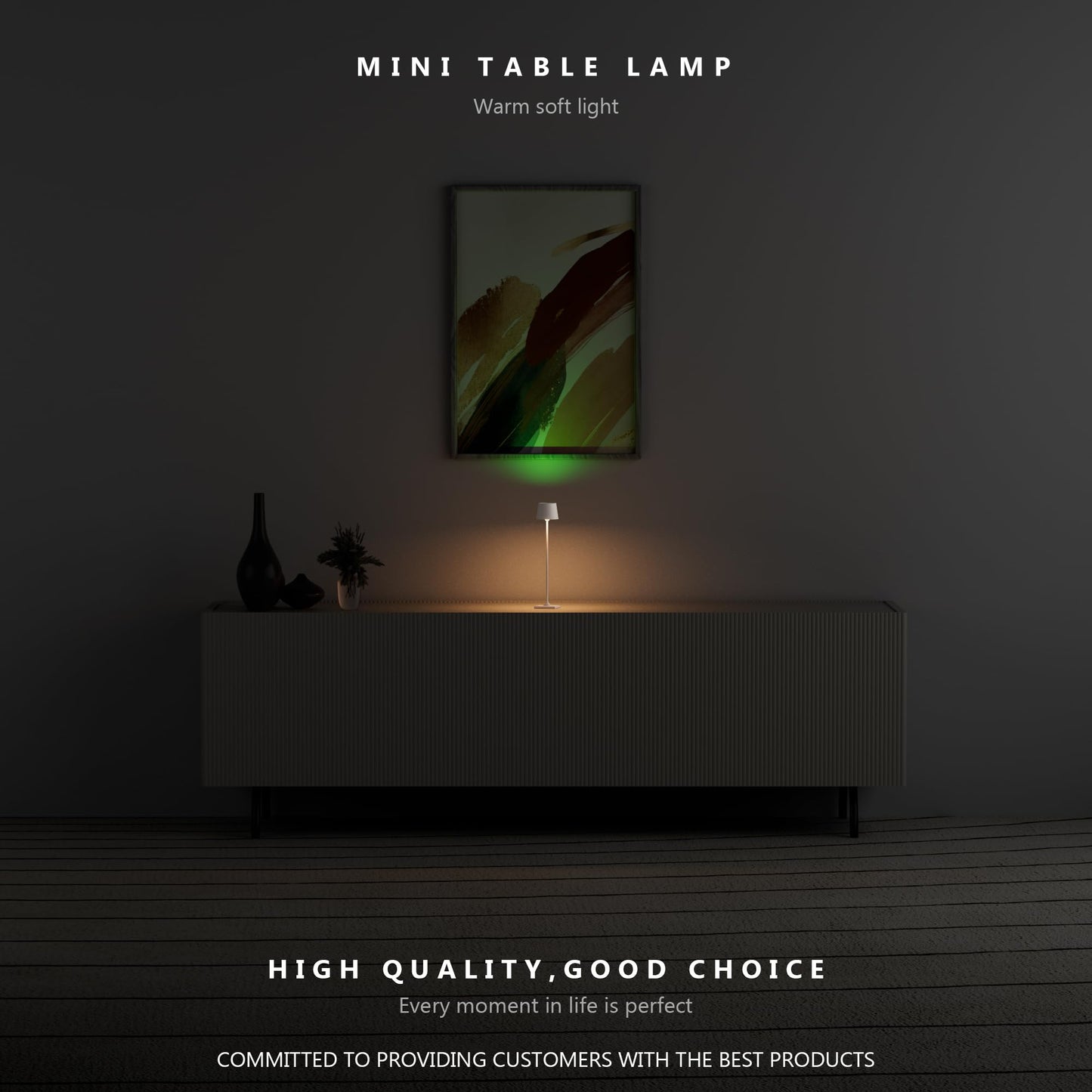 Timjorman Compact Cordless Table Lamp, Rechargeable LED Night Light, Dual Light Source (RGB Top & Warm Bottom), Touch Control & Timer, Metal Lamp for Bedroom & Kids Room (Greige 1PACK)
