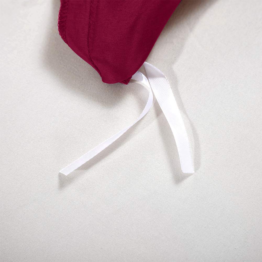 AiMay Satin Duvet Cover Set Bedding Sets Luxury Rich Silk Silky Super Soft Solid Color 2 Piece (1 Duvet Cover +1 Pillowcase) Honeymoon Sexy Reversible Stain-Resistant Wrinkle Free (Twin, Burgundy)