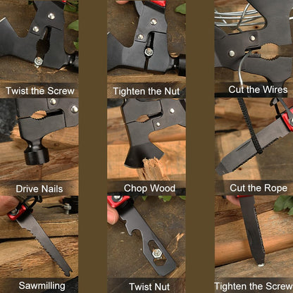 15 in 1Camping Multitool Axe Hatchet,Camping Gear Accessories Multitool,Cool Gadgets Must Haves for Men,Camping Tool with Axe,Hammer,Plier,Knife,Bottle Opener,Valentine's Gifts for Men, Women