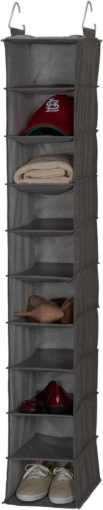 Household Essentials 10-Shelf Wide Hanging Shoe Organizer, Soft and Durable