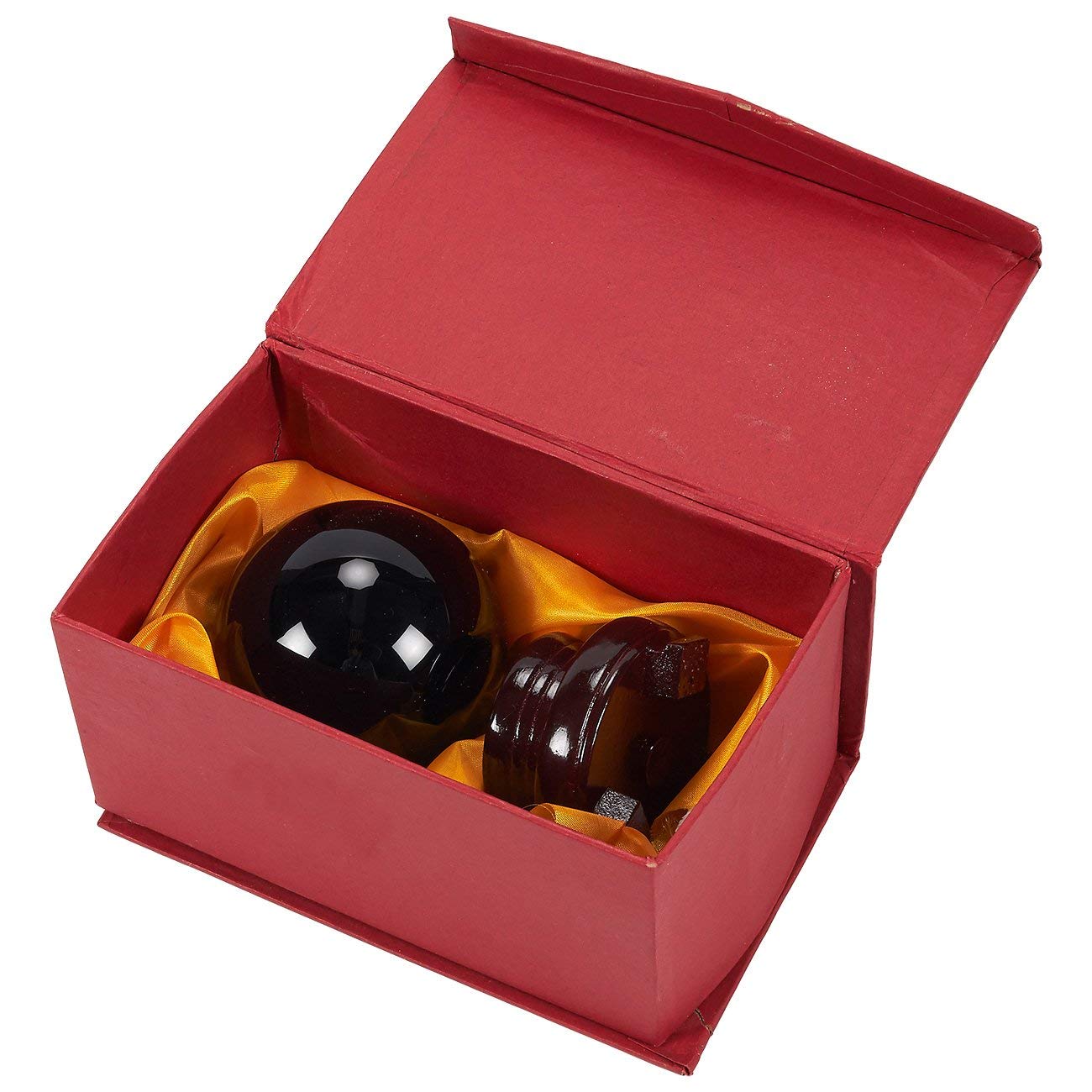 Juvale Obsidian Crystal Ball - 3.1-Inch Black Crystal Sphere with Wooden Stand - Polished Obsidian Stone Ball Decor & Scrying Orb for Meditation & Feng Shui Home Decor