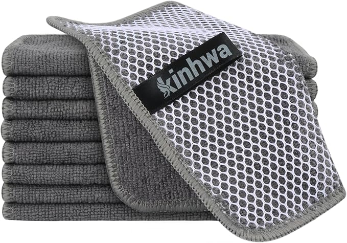 KinHwa Kitchen Washcloths for Dishes Absorbent Microfiber Dish Cloths Quick Dry