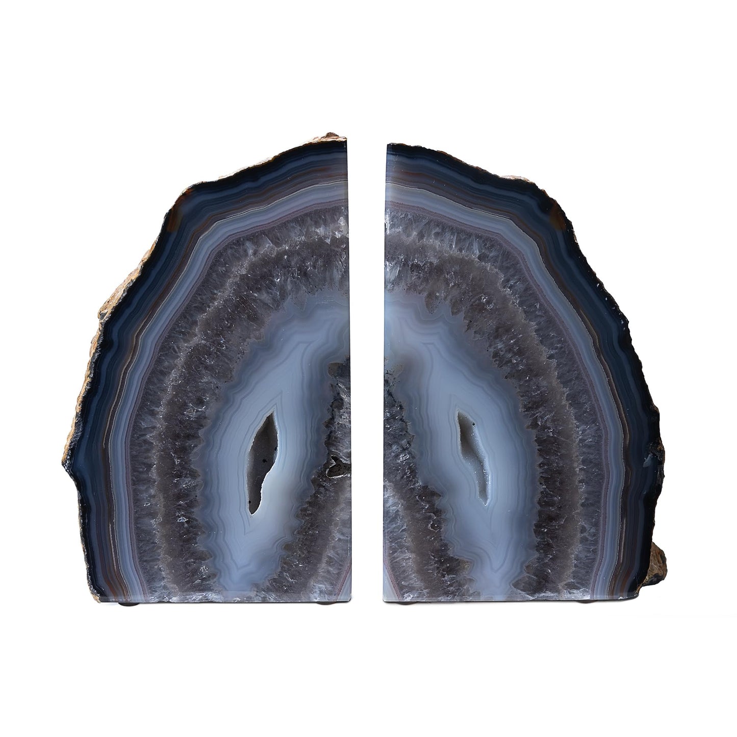 Nature's Decorations Natural Agate Bookends - A-Quality Small Heavy Duty Geode, Earth Tone & Neutral Decor, Unique Crystal Gift, 1 Pair (2-3 lbs)