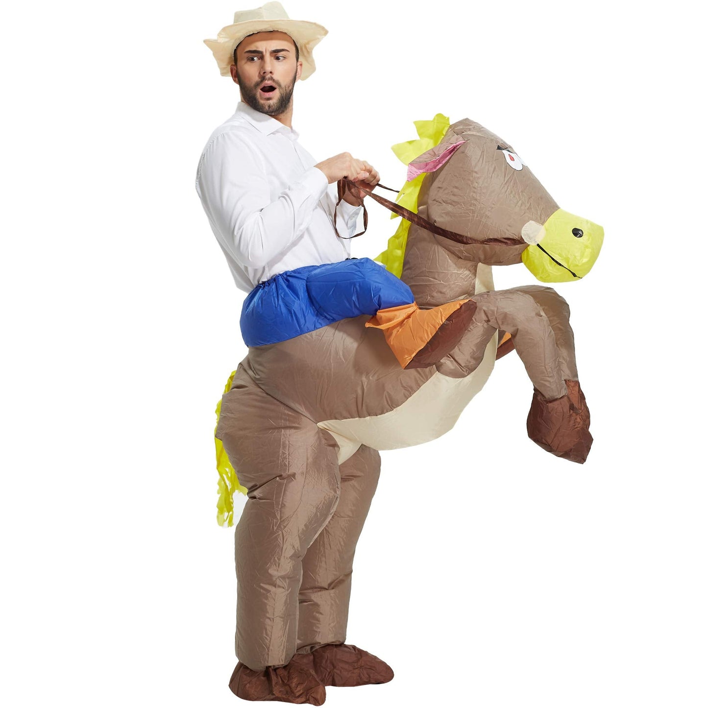 TOLOCO Inflatable Costume for Adults Cowboy Costume, Inflatable Horse Costume, Blow up Costume Adult Halloween Costumes
