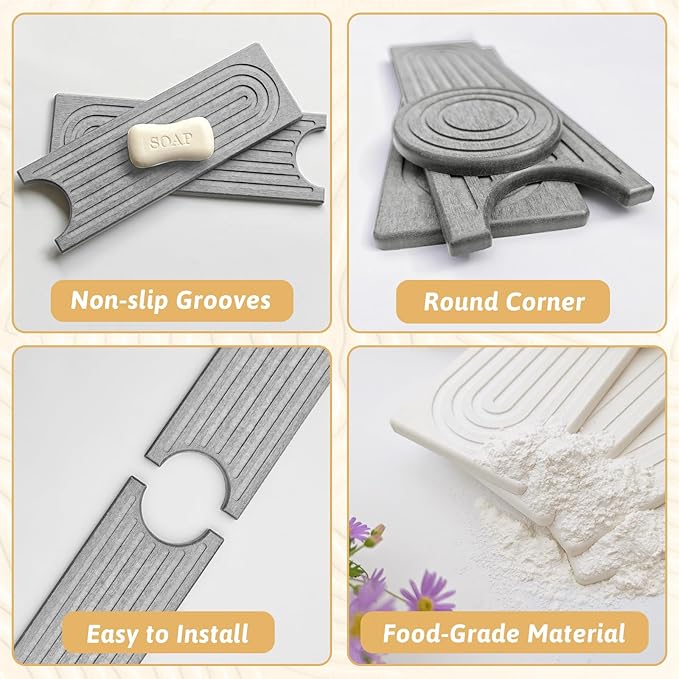 Diatomite Sink Protector for Kitchen, 23.6" Durable Faucet Mat Splash Guard