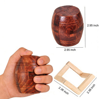 RICHOOSE Wooden Brain Teaser Puzzles for Adults - Challenging 3D IQ Logic Games for Teens 14+, Stress Relief Desk Toys & Office Decor, Unique Gifts for Men, Women, Seniors (Barrel)